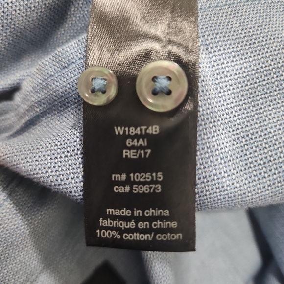John Varvatos Mens Slim Fit Button Down Blue Dress Shirt Size Small. - Picture 14 of 14